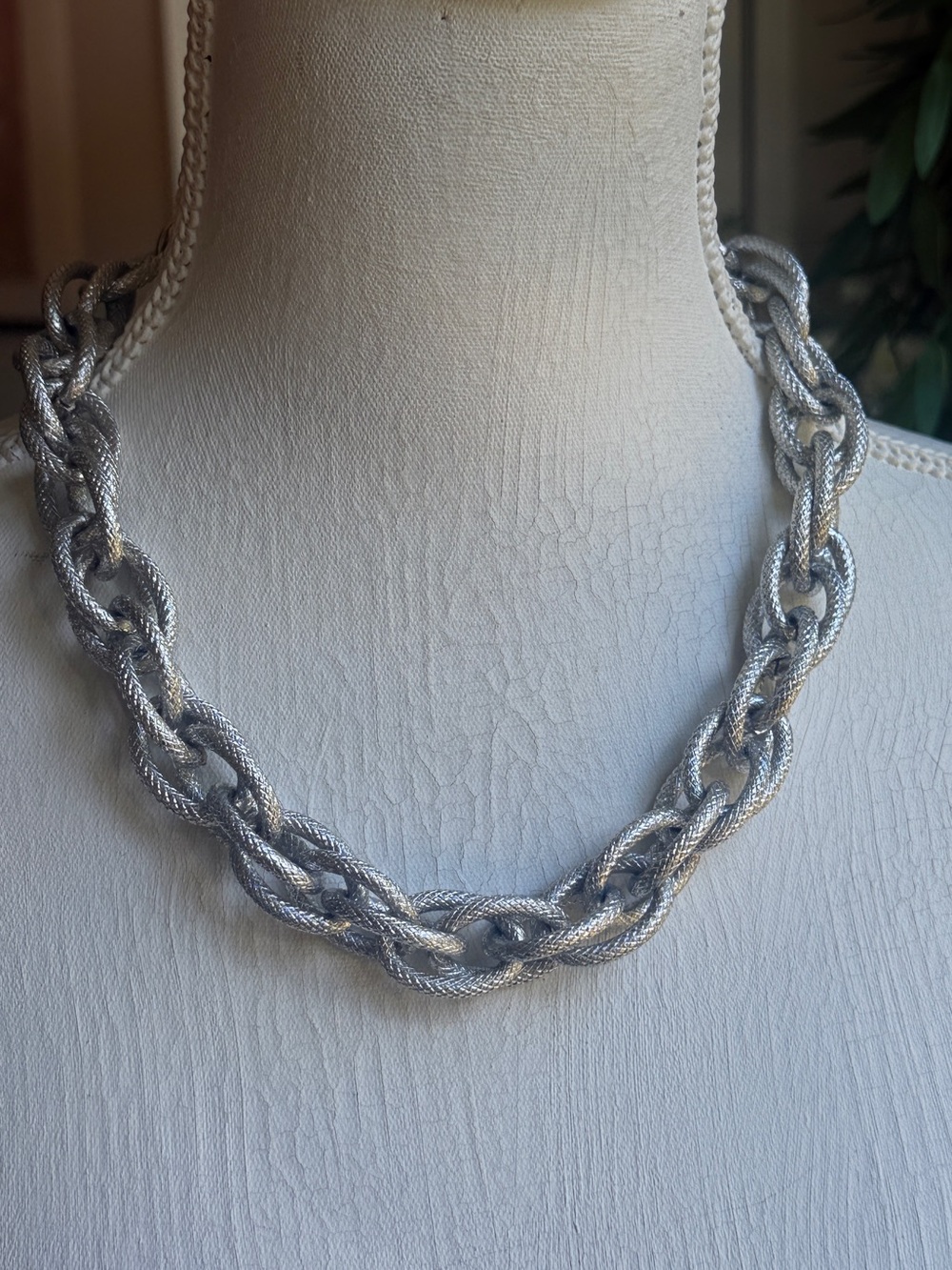 "You and!" chunky braided mesh statement necklace
